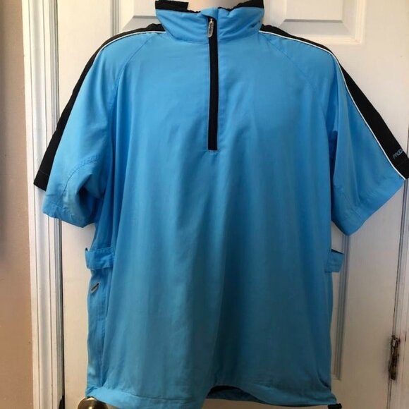 Proquip Ahead of The Game Men's Golf Blue Pullover Rain Wind Proof Jacket Medium - Picture 3 of 12
